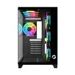 GameOn Emperor Arctic Series Mid Tower Two Side Panel Front & Left Side Tempered Glass Case with 7 ARGB Fans - Black - Image 6