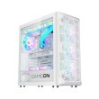 GameOn Emperor Arctic I Series Mid Tower Tempered Glass Side Panel Case with 7 ARGB Fans - White - Image 4