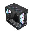 GameOn Emperor Arctic III Series Mid Tower Two Panel Front & Left Side Tempered Glass Case with 7 ARGB Fans - Black - Image 9