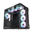 GameOn Emperor Arctic III Series Mid Tower Two Panel Front & Left Side Tempered Glass Case with 7 ARGB Fans - Black - Image 4