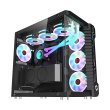 GameOn Emperor Arctic III Series Mid Tower Two Panel Front & Left Side Tempered Glass Case with 7 ARGB Fans - Black - Image 5