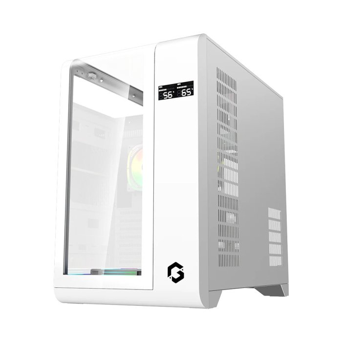 GameOn Infinity Midnight Series ARGB Mid Tower Gaming Case With (4 ARGB Fans Included) - White - Image 2