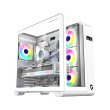 GameOn Infinity Series Digital Display Screen Mid Tower Three Panel Front,Top & Left Side Tempered Glass Case With 7 RGB Fans - White - Image 4