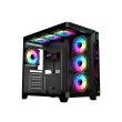 GameOn Pulse Series Mid Tower Two Panel Front & Left Side Tempered Glass Case With 7 RGB Fans - Black - Image 5