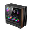 GameOn Timber Midnight Series ARGB + PWM Mid Tower Gaming Case With (7 Fans Included) - Wood/Black - Image 6