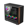 GameOn Timber Midnight Series ARGB + PWM Mid Tower Gaming Case With (7 Fans Included) - Wood/Black - Image 5