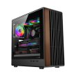GameOn Timber Midnight Series ARGB + PWM Mid Tower Gaming Case With (7 Fans Included) - Wood/Black - Image 4