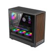 GameOn Timberi Midnight Series ARGB + PWM Mid Tower Gaming Case With (7 Fans Included) - Wood/Black - Image 7