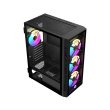 GameOn Trident Series Mid Tower Two Panel Front & Left Side Tempered Glass Case With 4 RGB Fans - Black - Image 6