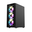 GameOn Trident Series Mid Tower Two Panel Front & Left Side Tempered Glass Case With 4 RGB Fans - Black - Image 8
