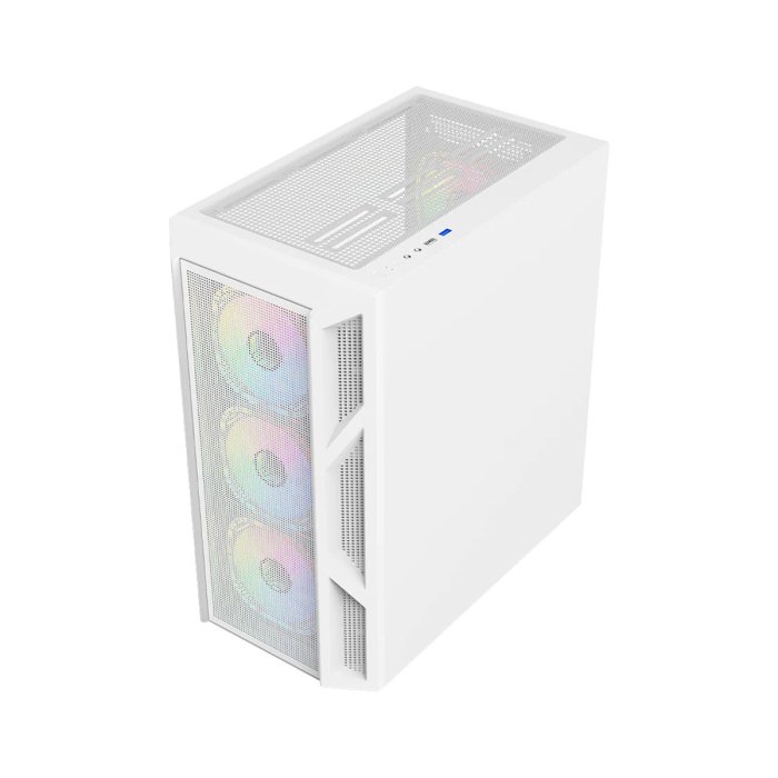 GameOn Trident IV-A PowerForge Series Mid Tower Gaming Case with 750W Power Supply Pre-Installed (4 ARGB Fans Included) - White - Image 2