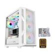 GameOn Trident IV-A PowerForge Series Mid Tower Gaming Case with 750W Power Supply Pre-Installed (4 ARGB Fans Included) - White - Image 4