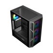 GameOn Trident IV Series Mid Tower Side Tempered Glass Panel Case with 4 RGB Fan - Black - Image 8