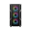 GameOn Trident IV Series Mid Tower Side Tempered Glass Panel Case with 4 RGB Fan - Black - Image 6