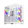 GameOn Valkyrie I Series Mid Tower Three Panel Front,Top & Left Side Tempered Glass Case With 7 RGB Fans - White - Image 4