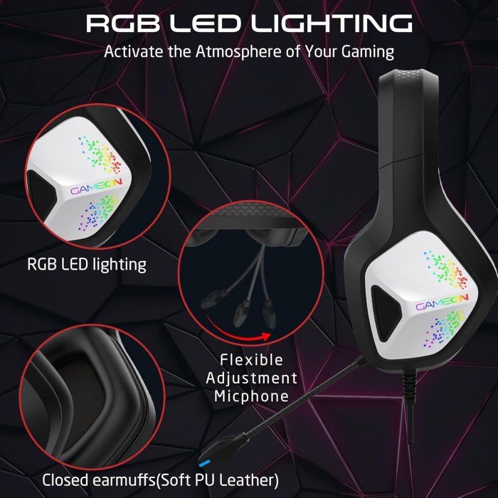 GAMEON GOK905 Infernus RGB Gaming Headset - Black - Image 2