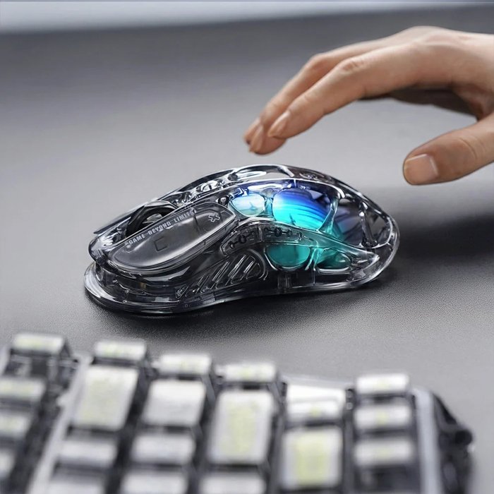 GravaStar Mercury M2 Wireless Gaming Mouse - Transparent Black - Image 2