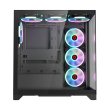 GameOn Emperor Mid Night IV Series Mid Tower Tempered Glass Side Panel Case with 7 ARGB Fans - Black - Image 7