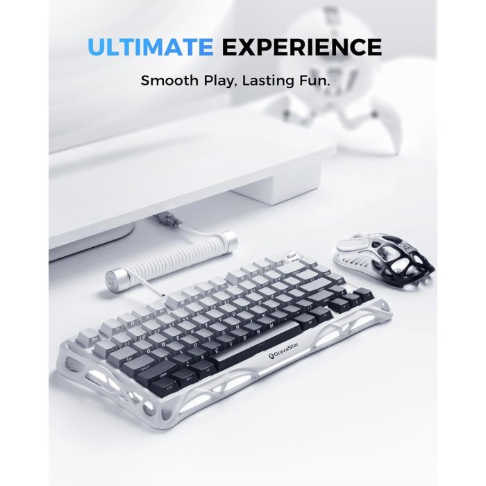GravaStar Mercury K1 75% Wireless Mechanical Gaming Keyboard For Windows XP & Above/Mac - Gradient White - Image 3
