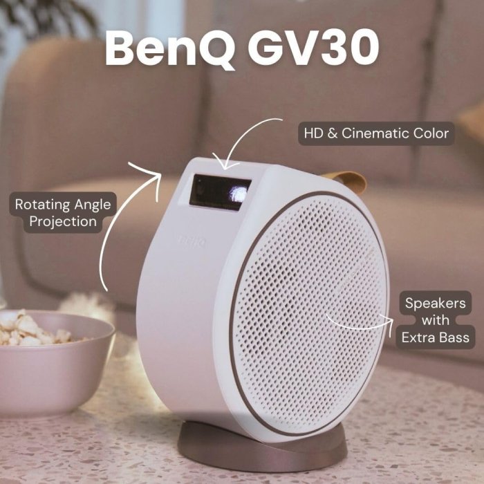 Benq Portable Smart Projector with Android TV, Wireless Casting, & 2.1 Bluetooth Speakers - Image 2