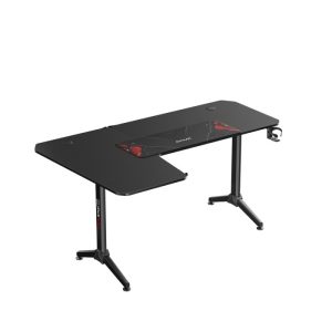 Gamax-L Gaming Table (L-Shaped), Heavy Weight Legs with Mousepad (160*100*75cm) - Black