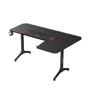 Gamax-R Gaming Table (L-Shaped), Heavy Weight Legs with Mousepad (160*100*75cm) - Black