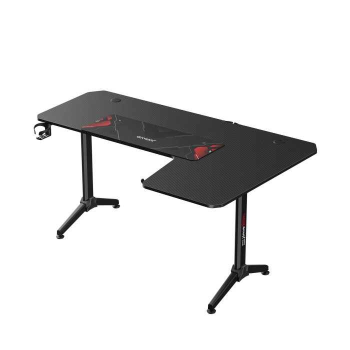 Gamax-R Gaming Table (L-Shaped), Heavy Weight Legs with Mousepad (160*100*75cm) - Black