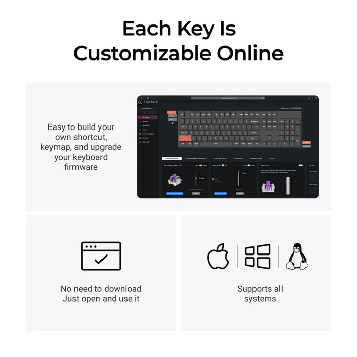 Keychron K10 HE Special Edition Wireless 80% Wireless Mechanical Keyboard BT 5.1 / 2.4GHz / USB-C (Arabic Layout) - White - Image 2
