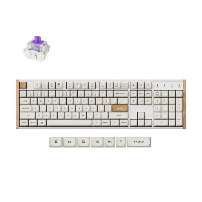 Keychron K10 HE Special Edition Wireless 80% Wireless Mechanical Keyboard BT 5.1 / 2.4GHz / USB-C (Arabic Layout) - White - Image 3