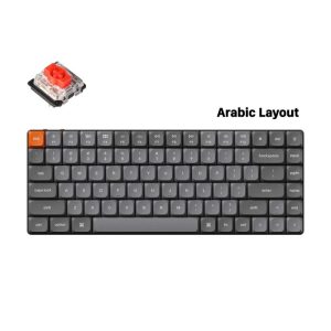 Keychron K3 Max 75% QMK/VIA Wireless Mechanical Keyboard Programmable RGB LED Gateron Red Switch Bluetooth/USB-C (Arabic Layout) - Black