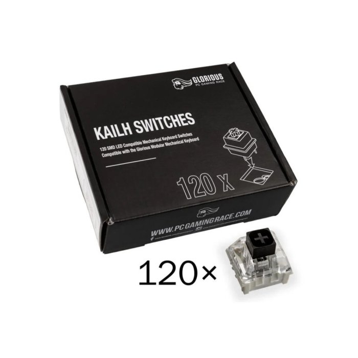 Glorious Kailh Mechanical Switches (120x) Compatible With Glorious Modular Mechanical Keyboard - Black - Image 3