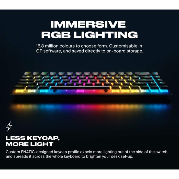 Fnatic Streak65 LP Ultra Fast Low Profile Switches 65% Compact Mechanical Keyboard - Black - Image 2