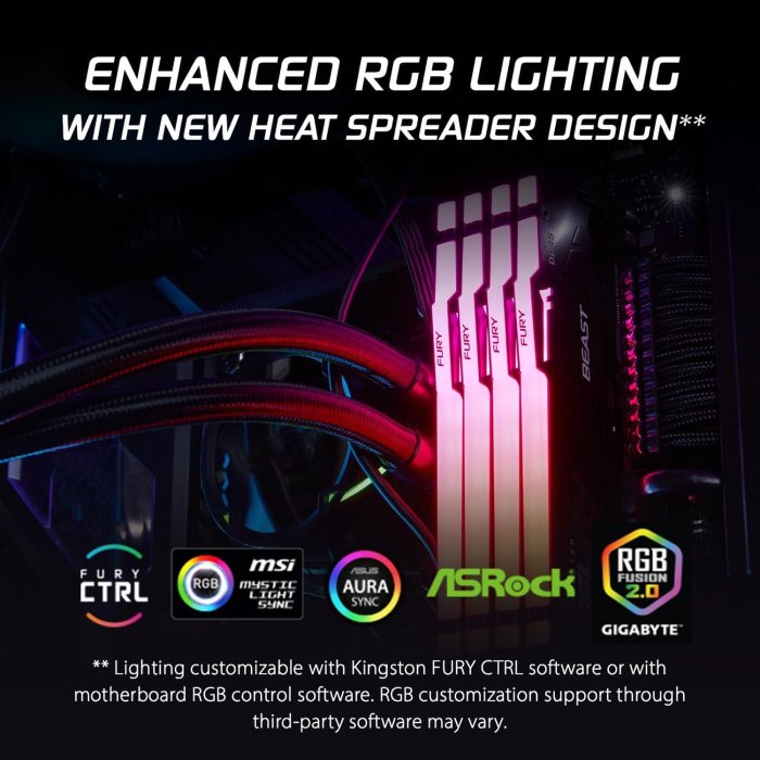 Kingston Fury Beast RGB 32GB DDR5 6000MHz CL30 Memory - Image 2