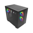 Montech King 65 Pro Mid Tower Two Panel Front & Left Side Tempered Glass Case with 3 RGB Fans - Black - Image 4
