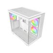 Montech King 65 Pro Mid Tower Two Panel Front & Left Side Tempered Glass Case with 3 RGB Fans - White - Image 4