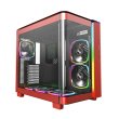 Montech King95 Pro Mid Tower Two Panel Front & Left Side Tempered Glass Case with 6 RGB Fans - Red - Image 4