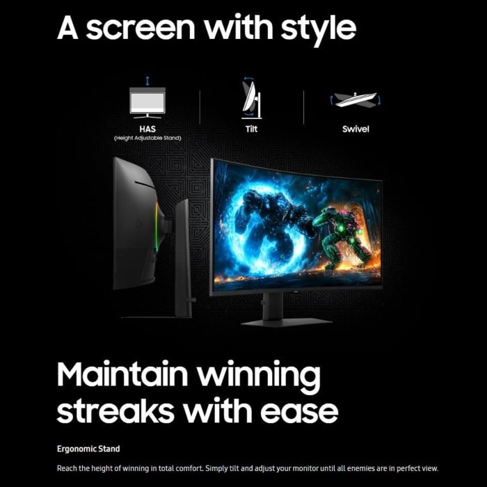 Samsung Odyssey G7 S37FG750EM 37" 4K UHD VA 165Hz 1ms HDMI 2.1 Pivot Curved Gaming Monitor With AMD FreeSync Premium Pro - Image 2