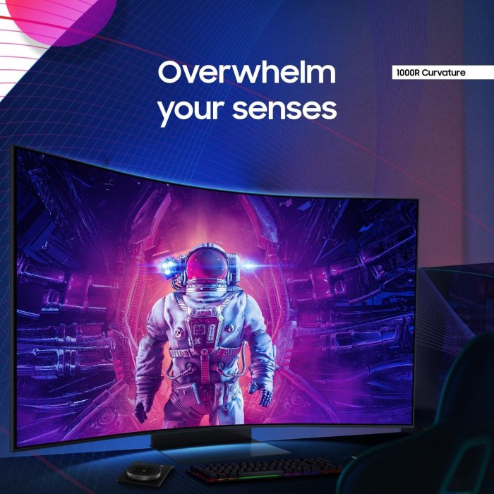 Samsung Odyssey Ark 2nd Gen. (G97NC) 55" 4K UHD (3840 x 2160), VA Panel, 1ms(GTG), 165Hz, 4 Input Multi View, Quantum Mini-LED, AMD FreeSync Premium Pro, HDMI 2.1, Adjustable HAS PIVOT Stand, 1000R Curved Gaming Monitor - Image 2