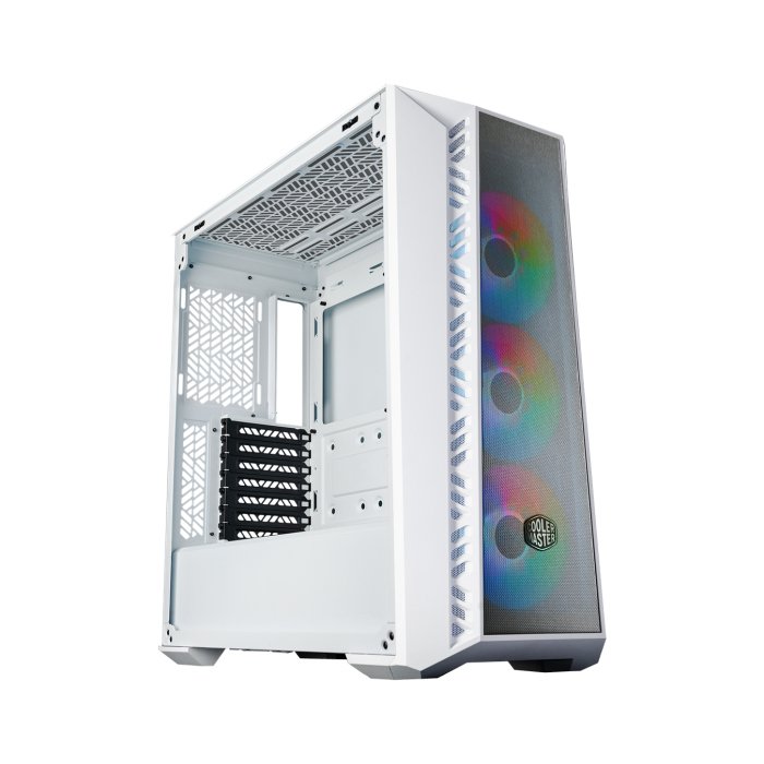 Cooler Master MasterBox 520 Mid Tower Mesh Steel ABS Plastic Tempered Glass Side Panel Case with 3 ARGB Fans - White - Image 3
