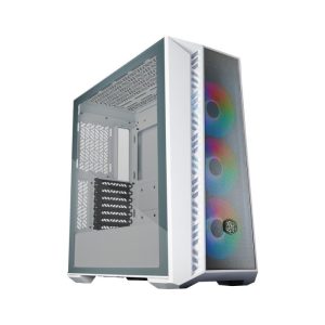 Cooler Master MasterBox 520 Mid Tower Mesh Steel ABS Plastic Tempered Glass Side Panel Case with 3 ARGB Fans - White