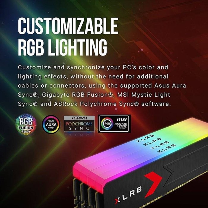 PNY XLR8 Gaming RGB 64GB (2x32GB) DDR5 6000MHz CL30 Memory Kit - Black - Image 2