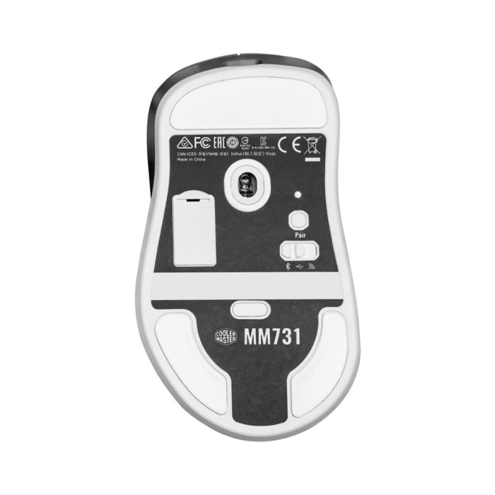 Cooler Master MM731 Wireless Gaming Mouse, Adjustable 19,000 DPI, Palm Claw Grip, 2.4GHz, Bluetooth - White - Image 2