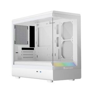 Jungle Leopard MS-01 Micro ATX Case Fornt & Left Side Tempered Glass Side Panel Case With 3 ARGB Galaxy Fans - White