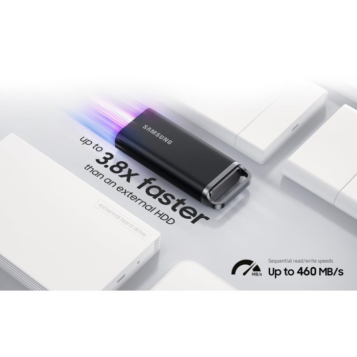 Samsung T5 Evo 4TB Portable SSD Up to 460 MB/s Read Speed - Black - Image 2