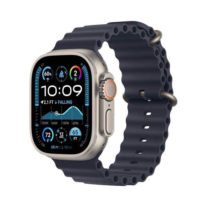 Apple Watch Ultra 2 GPS + Cellular 49mm Natural Titanium with Navy Ocean Band ( Apple Official One Year Warranty )