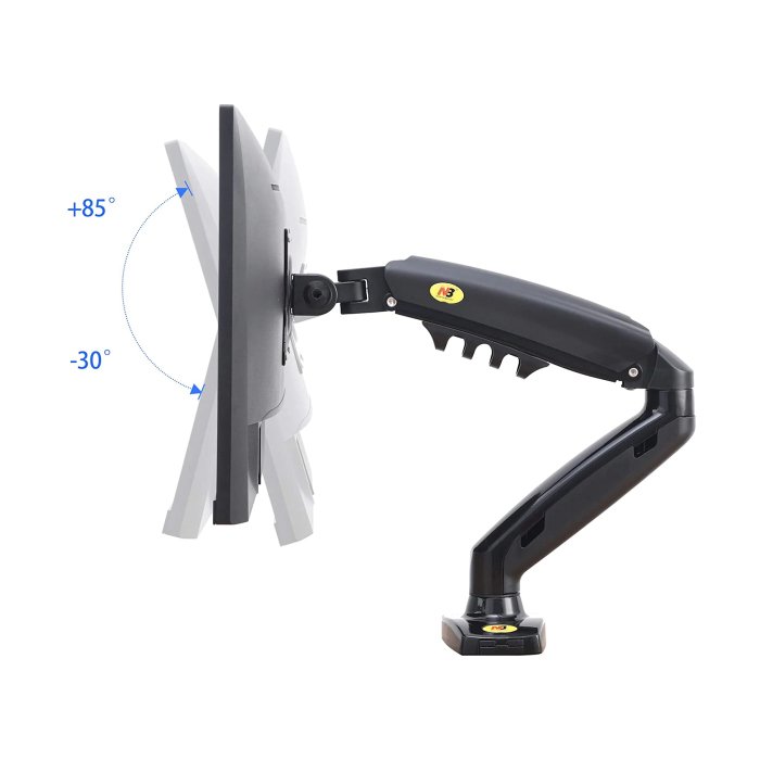 North Bayou F80 Single Arm (17"-30") Gas-Strut Flexi Mount Desktop Built With Interactive Ergonomical Concepts - Image 2