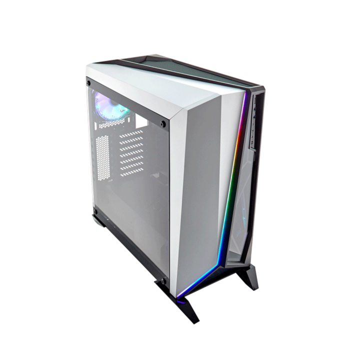 Corsair Carbide Series SPEC-OMEGA RGB Mid-Tower Steel Plastic Side Tempered Glass Panel Case With 2 RGB Fans - White - Image 3