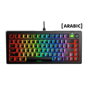 Glorious GMMK3 75% Mechanical Gaming Keyboard Modular Gasket System, DoubleShot Keycaps, Lubed Linear Switches (Eng/Arb) - Black