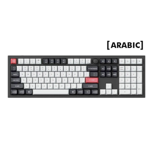 Keychron Q6 HE QMK Wireless Keyboard Gateron double-rail magnetic switch 2.4 GHz / Bluetooth / Type-C wired (Arabic Layout)-Black/White