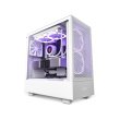 NZXT H5 Flow Compact Air Flow Mid Tower Left Side Tempered Glass Case with (2 Non RGB) Fans - White - Image 4